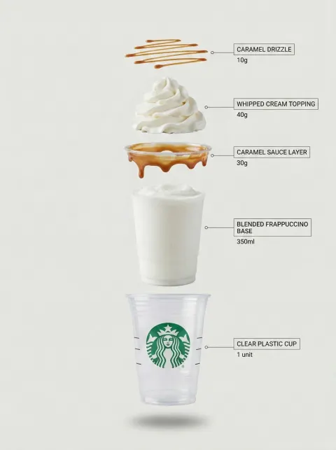Commercial exploded view breakdown of starbucks