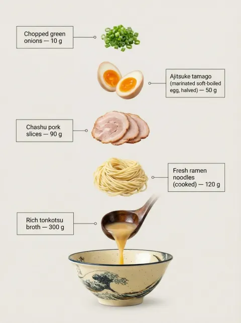 Commercial Exploded Vertical Breakdown of ramen