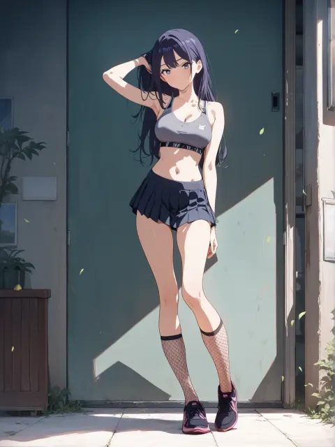 Anime girl in skirt