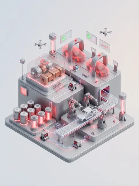 3d mini-ecosystem island of Tesla