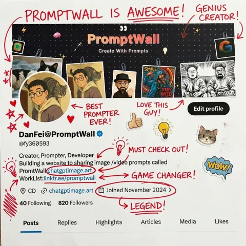 AI praise of social media profile