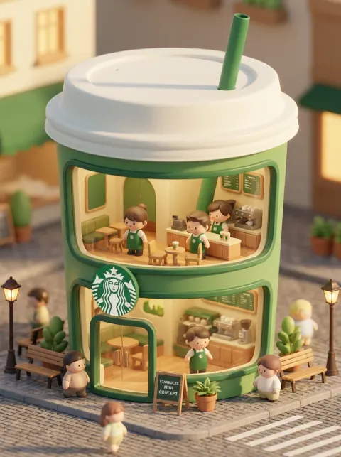 Miniature concept store of Starbucks