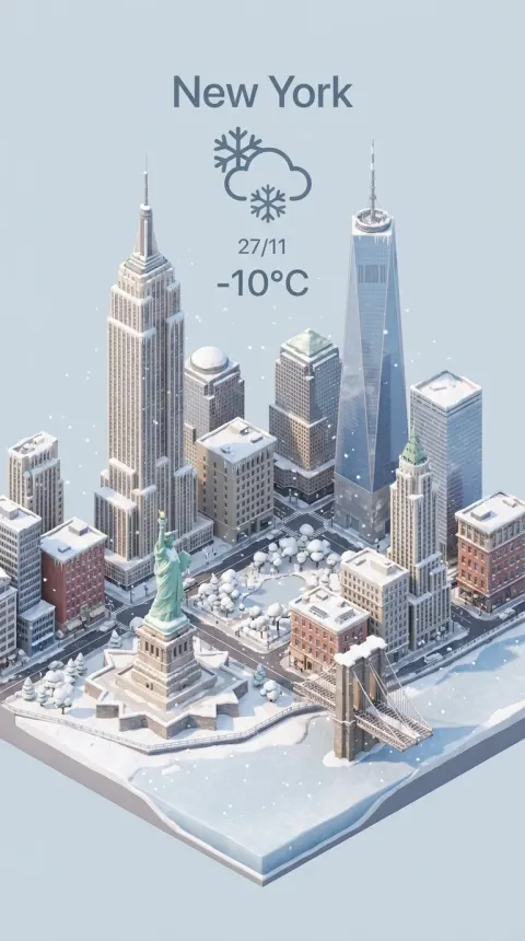 City weather poster of New York