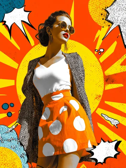 pop-art illustration of woman in dynamic pose