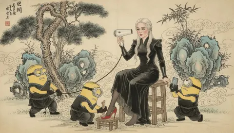 Nano banana- Chinese ink game of throne