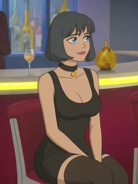 Westernized anime aesthetic of girl in club