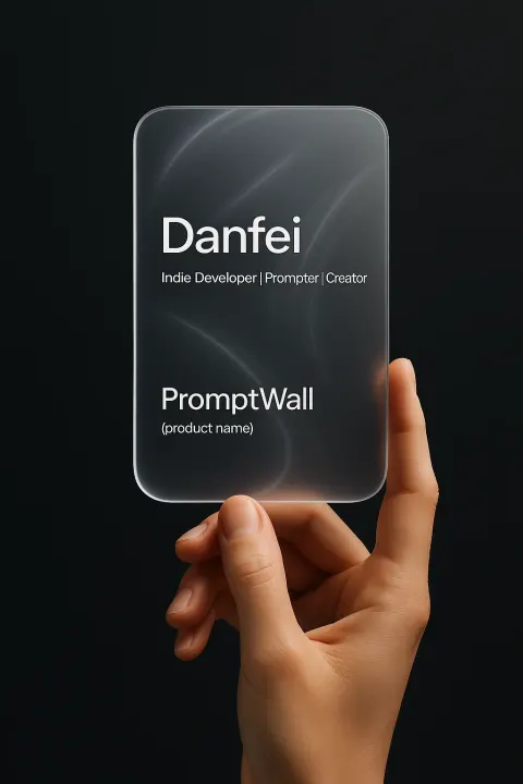 Glassmorphism-style visual design card for profile