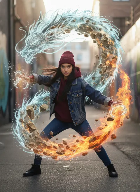 Hyper-realistic avatar with dragon