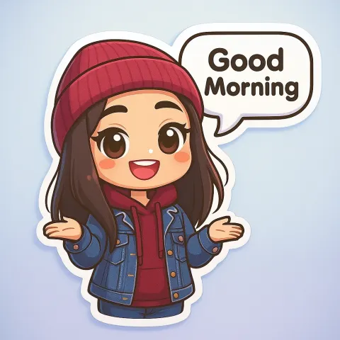 3D chibi style sticker from reference image