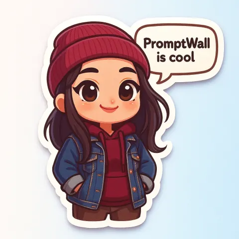 3D chibli style kawaii sticker
