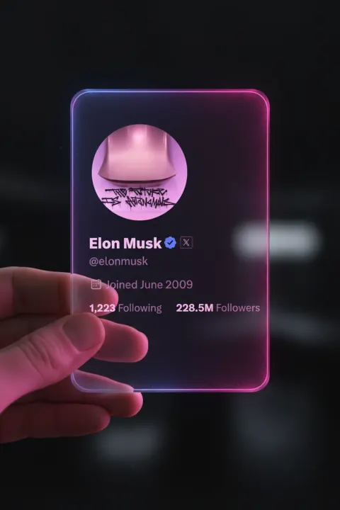transparent acrylic card of social media profile