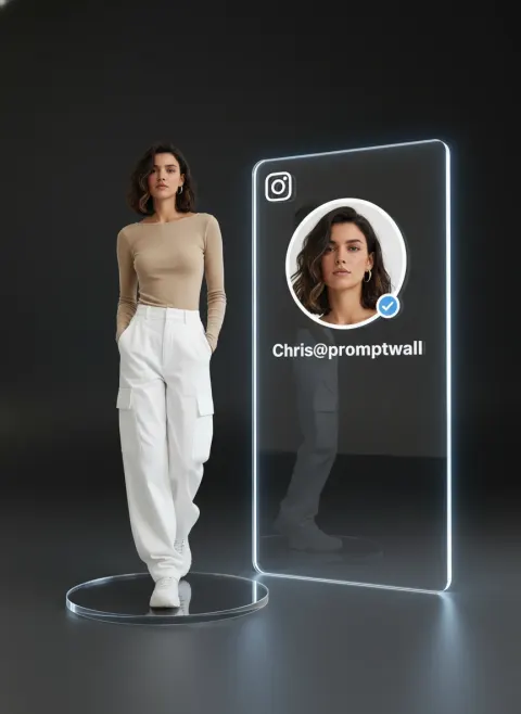 Portrait with social media acrylic back panel