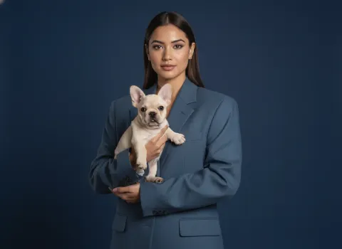 Professional headshots with pet dog
