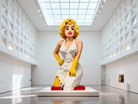 Giant lego of Marilyn Monroe