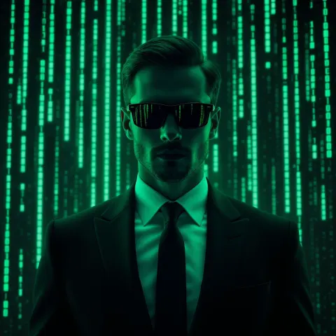 Portrait in Matrix style