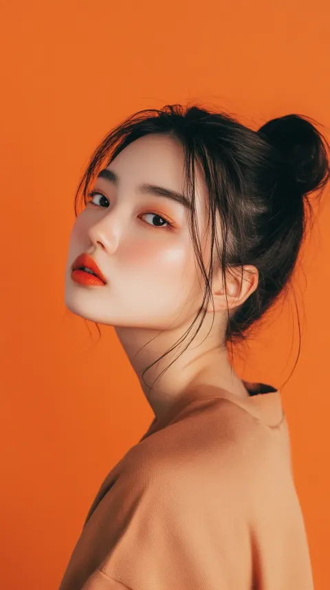 Studio level photo of korean woman model