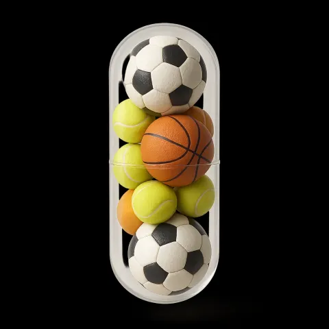 Transparent glass capsule with different balls