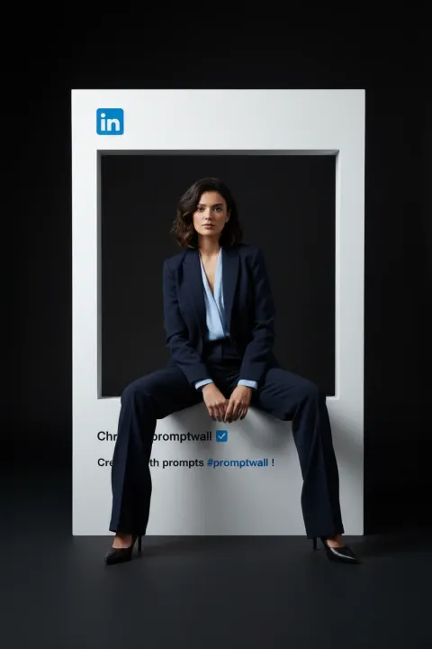 Social media frame cutout portrait of LinkedIn