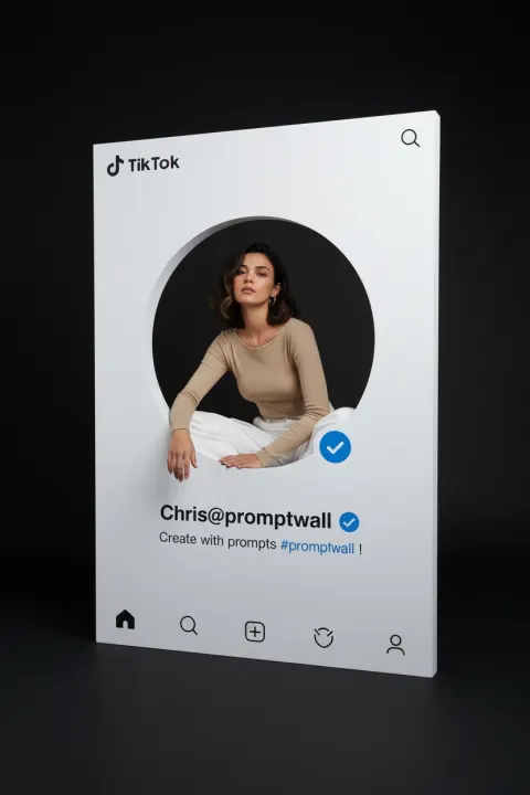Social media frame cutout portrait of TikTok