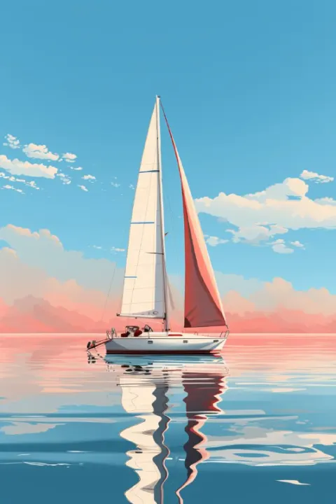 White Nacra 17 Sailboat on Bright Tropical Water