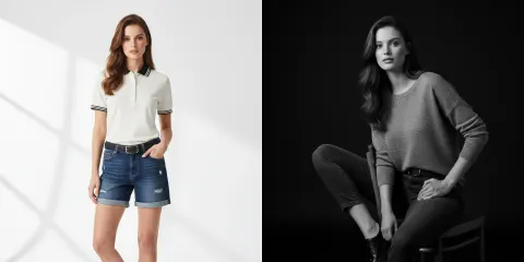 Black & white studio level portrait