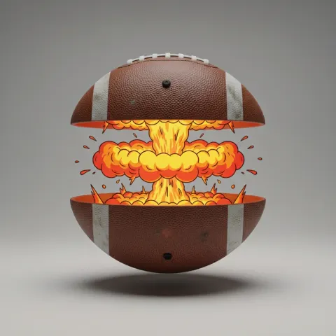 Football with nuclear explosion effect