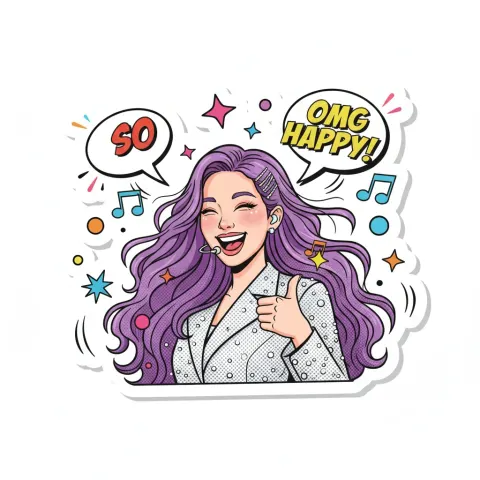 Retro comic style sticker