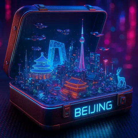 cyberpunk miniature world of beijing