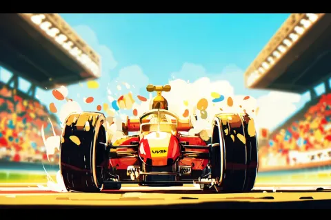 F1 Car in anime style