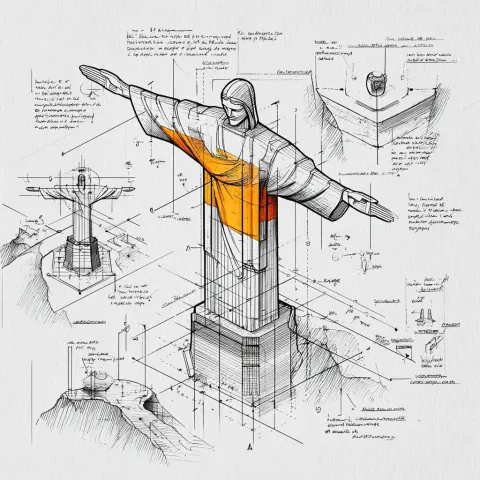 3D blueprint of Christ the Redeemer