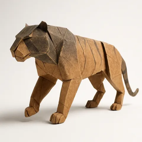 Paper origami of tiger