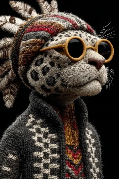 Wool textures leopard cat