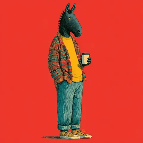 Funky style horse man