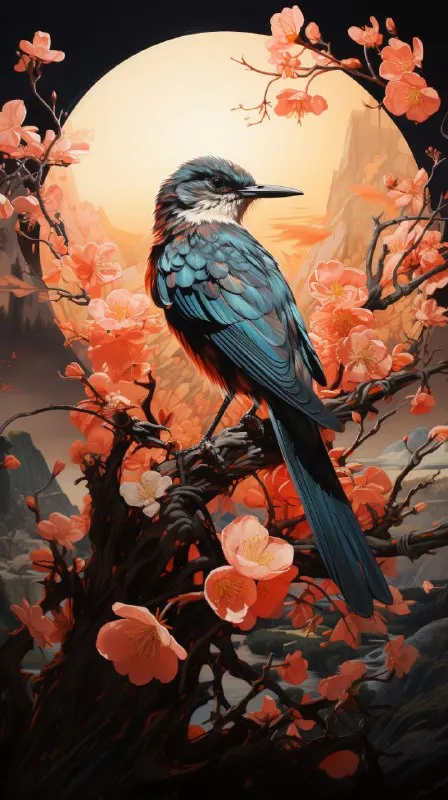Endangered Puaiohi Bird Surreal Mixed Media Tribute