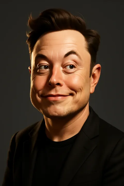 3D caricature of elon musk
