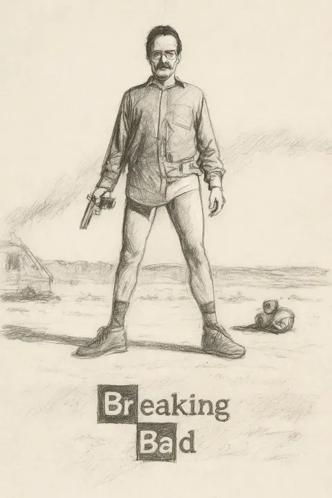 Grayscale sketch of breaking bad
