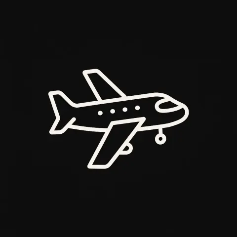 Line art icon of plane