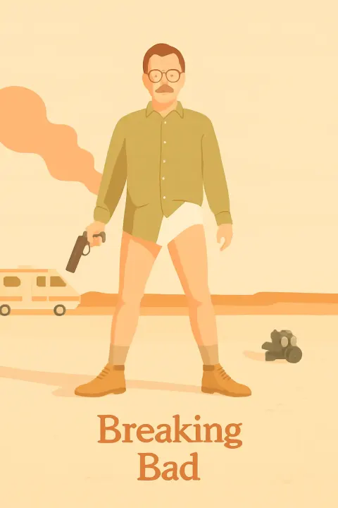 2D flat illustration of breaking bad