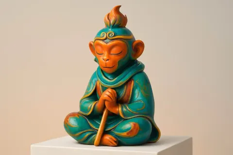 Ceramic scuplture of Mokey King