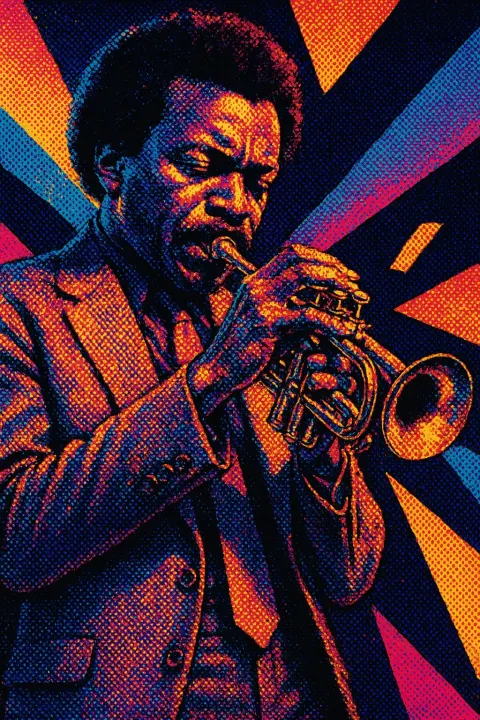 CMYK style musician portrait