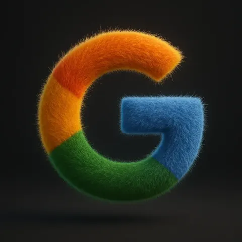 3D fur-convered style logo of google