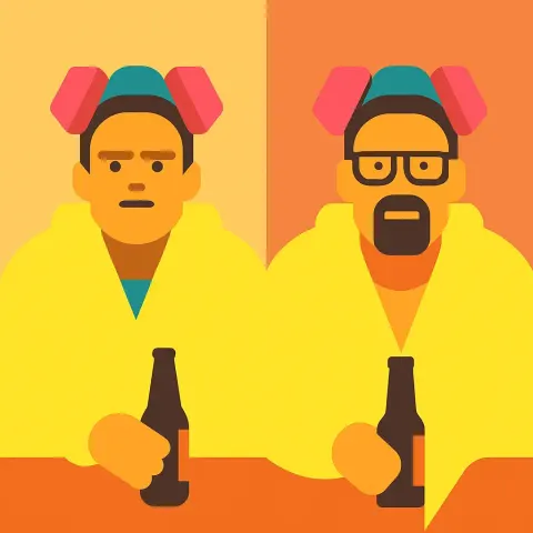Geomitric flat-style illustration of breaking bad