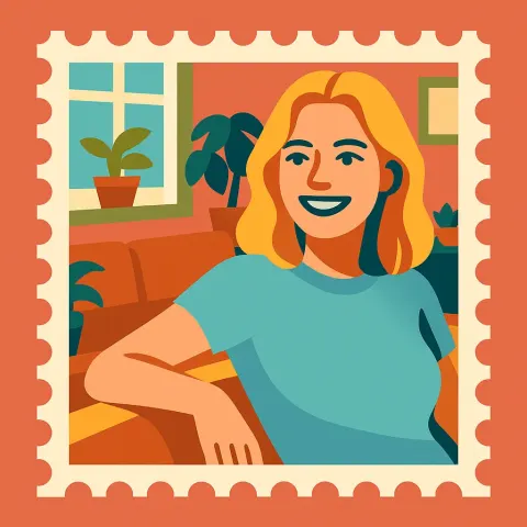 Stamp illustration of women portrait