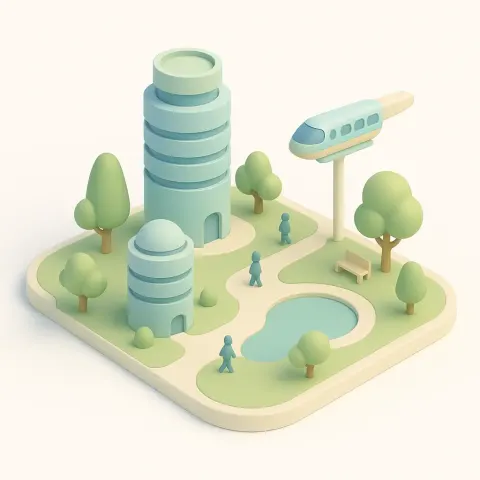 3D illustration of future park