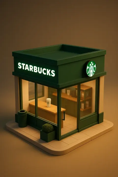 Miniature store of starbucks