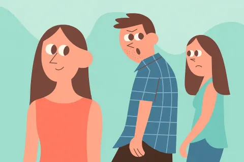 Cartoon illustration inspired by UPA animation