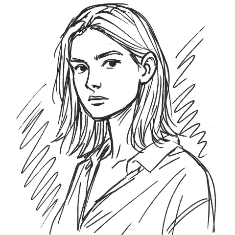 Comic-style hand drawing women headshot
