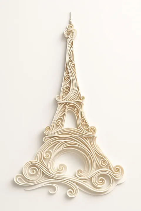 Quilling style Eiffeil Tower
