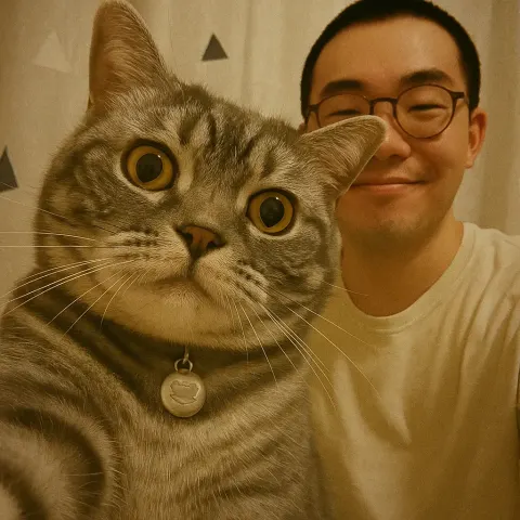Funny pet selfie with man