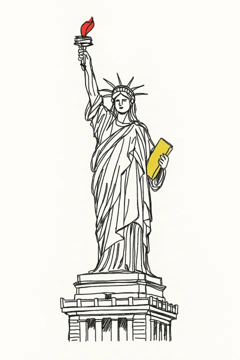 the statue of liberty in skectchbook style